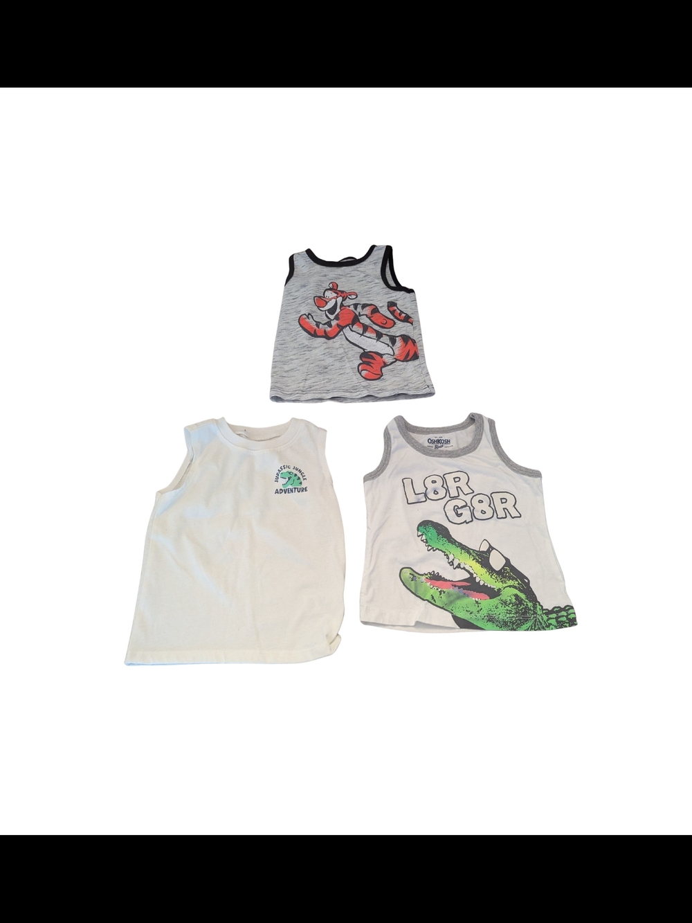 EUC Baby Boys 18 month Sleeveless Tank Bundle Tigger dinosaur alligator